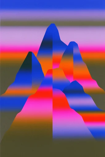 Neon Glitch Risography style reference image — risograph print style