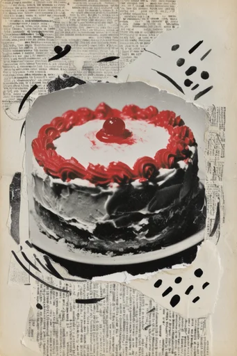 Raw Analog Collage style reference image — distressed tactile layers