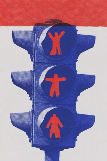 Tactile Risograph Duotone style reference image — duotone color palette