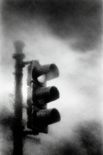 Ethereal Analog Noir style reference image — high-contrast monochrome
