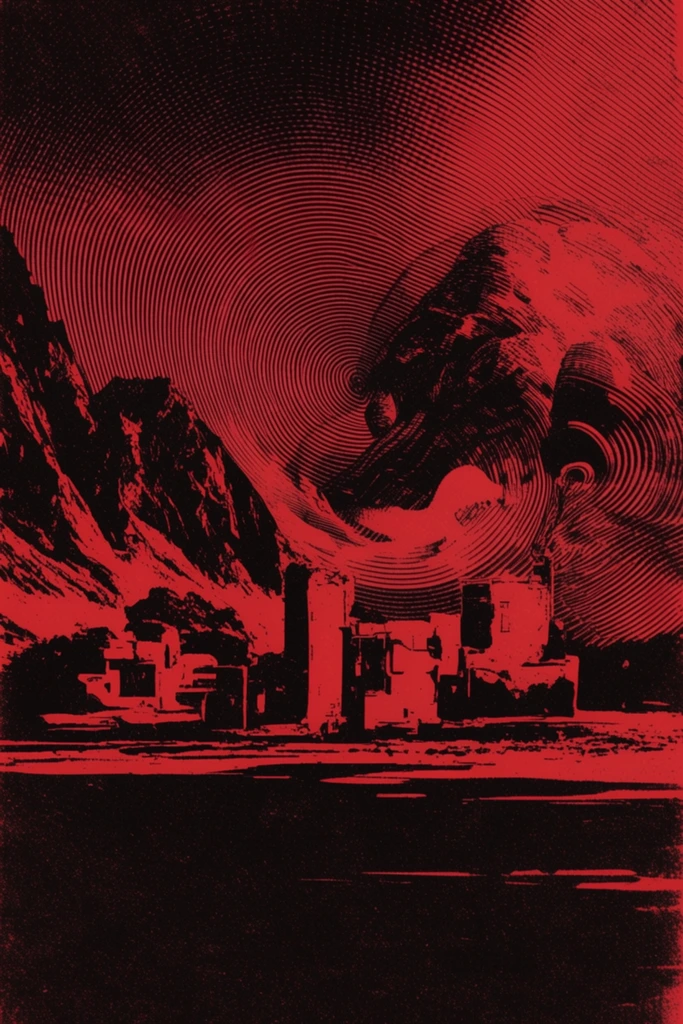 Crimson Noir Graphic style AI image example 2