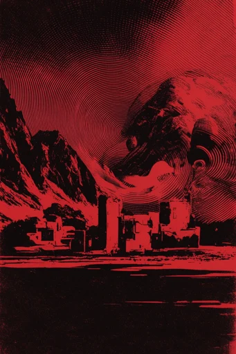 Crimson Noir Graphic style AI image example 2