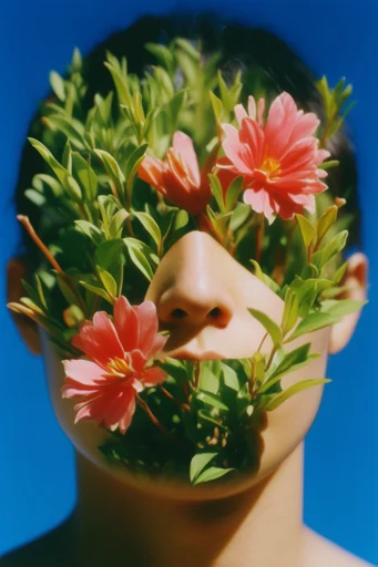 Hyper-Chromatic Surreal Glamour style reference image — surreal floral integration