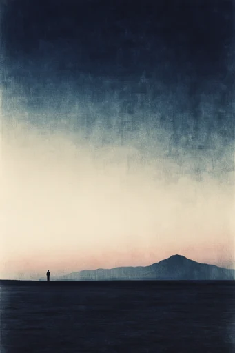 Ethereal Tonalist Minimalism style reference image — monochromatic blue