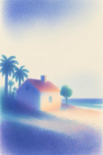 Dreamy Textured Minimalism style reference image — grainy paper aesthetic
