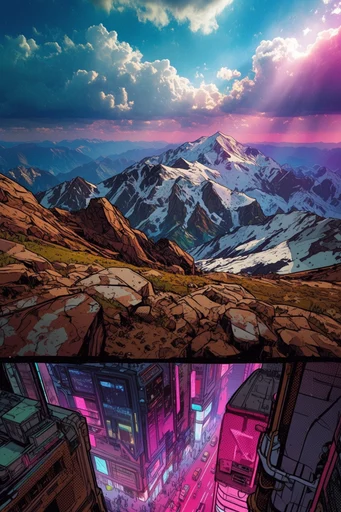 Neon Gritty Cyber-Graphic style reference image — cyberpunk graphic illustration