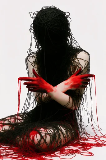 Crimson Surrealist Editorial moodboard — generate AI images in this style