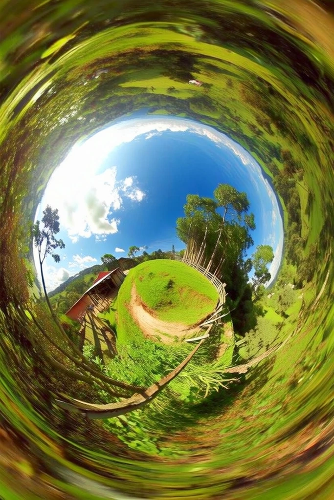 Saturated Spherical Nostalgia style AI image example 2