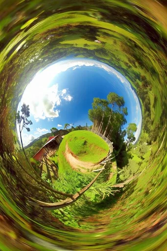 Saturated Spherical Nostalgia style AI image example 2