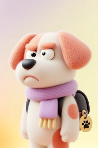 Plush Whimsical 3D style reference image — rounded organic forms