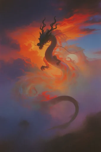 Luminous Twilight Surrealism style reference image — stark silhouette