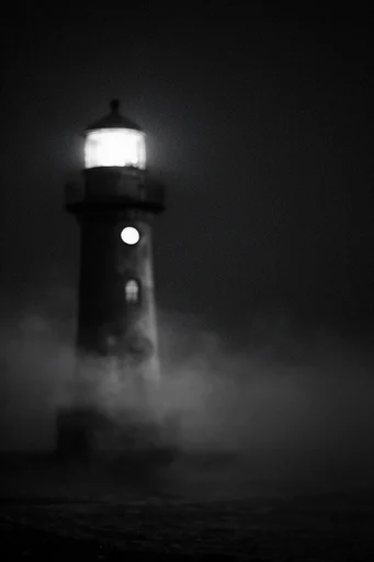 Ethereal Monochrome Noir style reference image — negative film effect