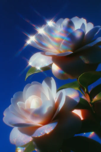 Prismatic Retro Dreamscape style reference image — ethereal iridescent glow