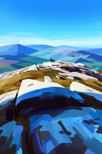 Geometric Adventure Landscapes style reference image — whimsical adventure scale