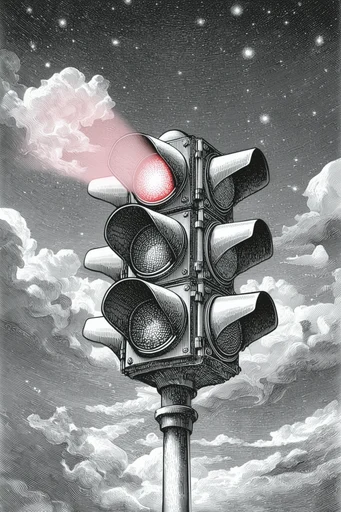 Monochrome Etched Surrealism style reference image — woodcut engraving