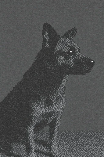 Luminous Pointillist Noir style reference image — dithered texture