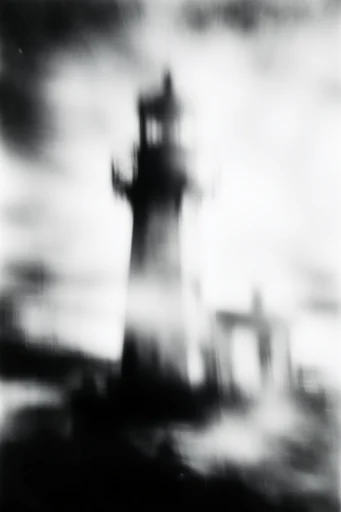 Monochrome Spectral Noir style reference image — liminal space