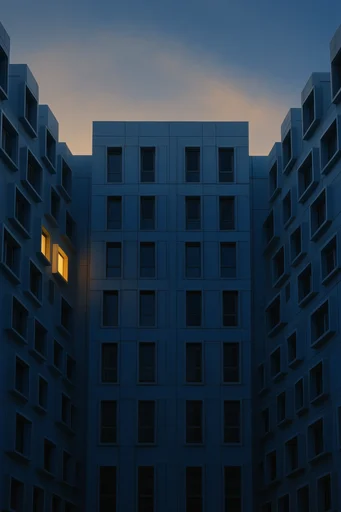 Luminous Urban Solitude style reference image — minimalist architectural photography