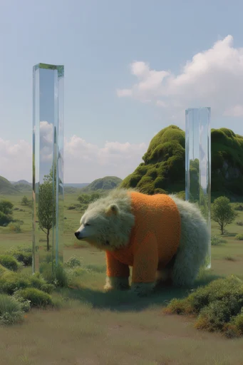 Minimalist Eco Surrealism style AI image example 3