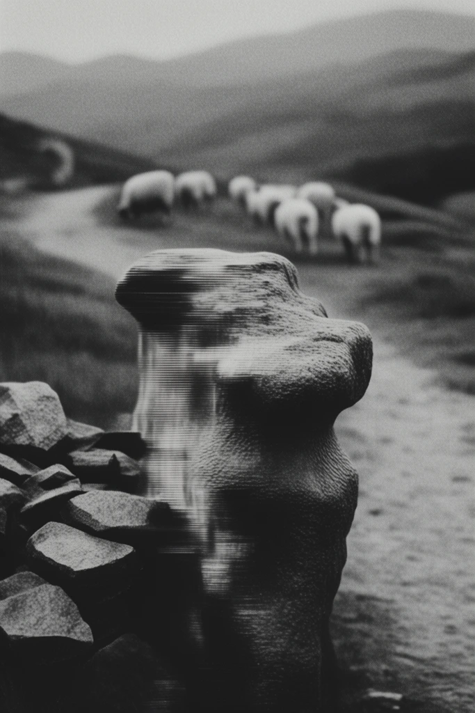 Fractured Noir Realism style AI image example 2