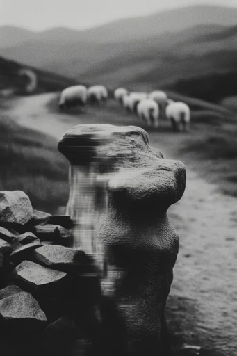 Fractured Noir Realism style AI image example 2