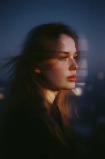 Kinetic Nocturnal Amber style reference image — cinematic twilight