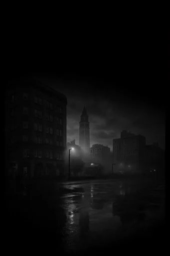 Cinematic Chiaroscuro Noir style reference image — high-contrast monochrome