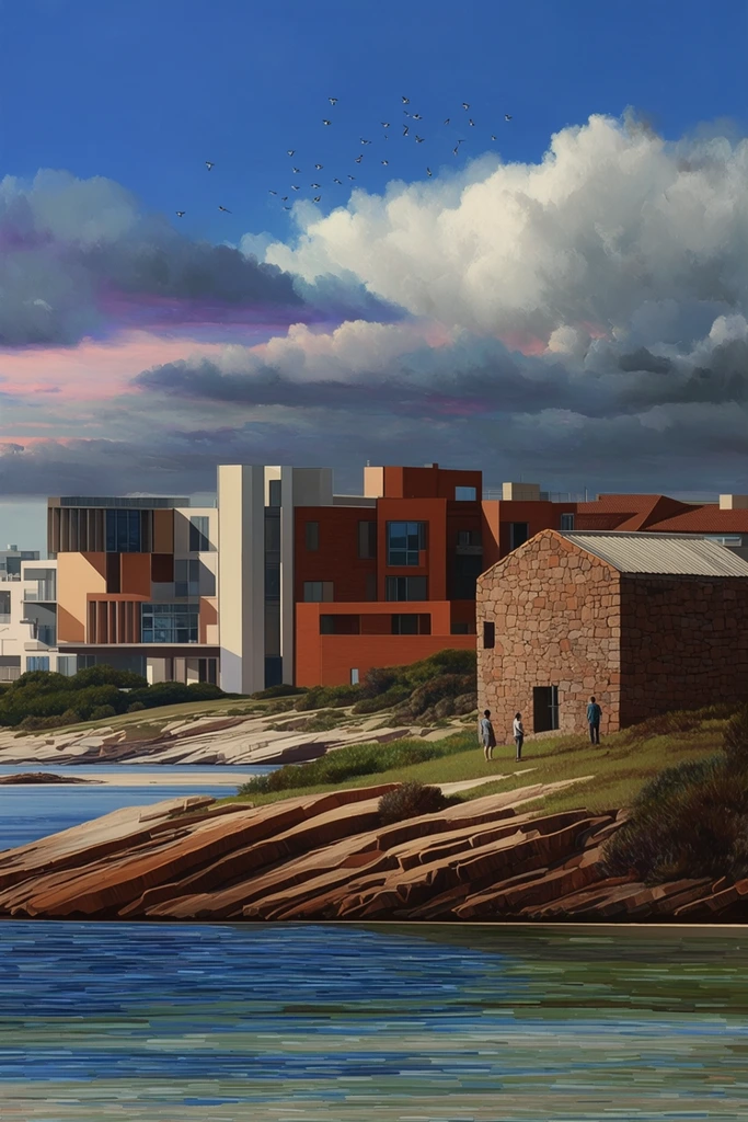 Optimistic Urban Constructivism style AI image example 2