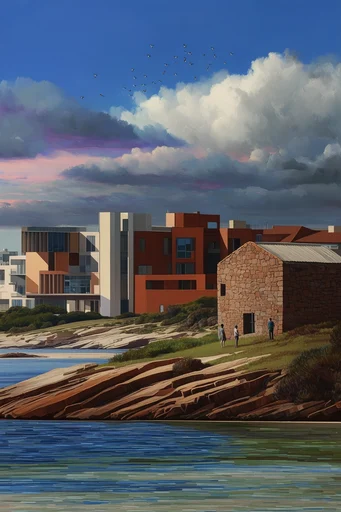 Optimistic Urban Constructivism style AI image example 2