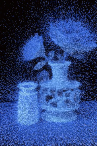 Electric Noir Resonance style reference image — cobalt blue luminescence