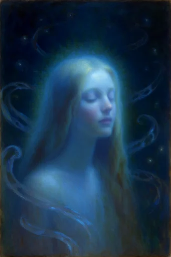 Luminous Mystical Surrealism style reference image — ethereal aura