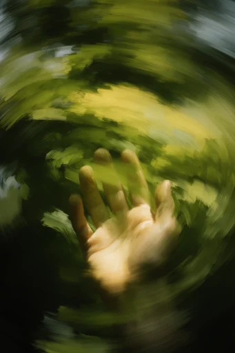 Verdant Painterly Solitude style reference image — high-angle landscape
