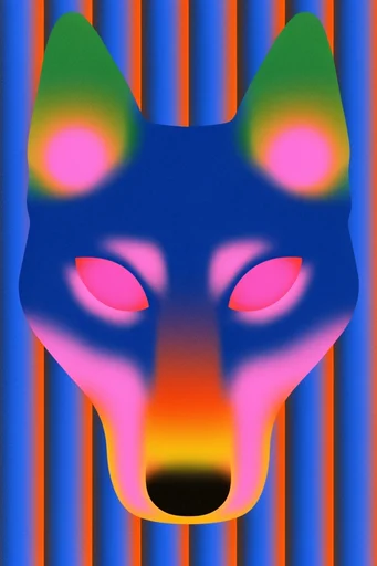 Neon Glitch Risography style AI image example 3