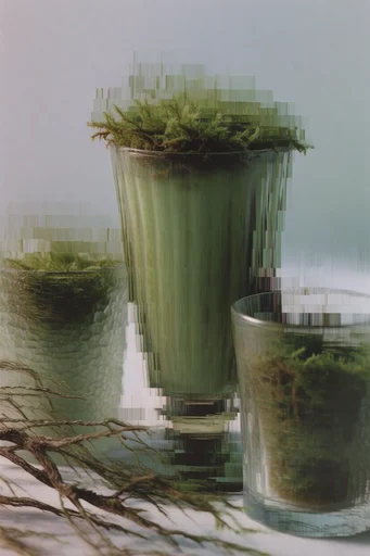 Refracted Organic Minimalism style reference image — botanical macro minimalism