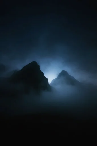 Cinematic Nocturnal Minimalism style reference image — chiaroscuro lighting