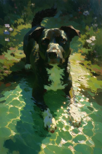 Luminous Impasto Waters style reference image — thick impasto oil painting