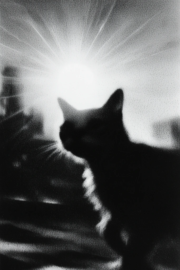 Monochrome Granular Noir style AI image example 3