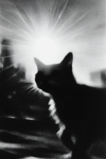 Monochrome Granular Noir style reference image — stippled texture