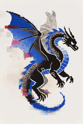 Synthetic Retro-Graphic Constructivism style reference image — pixelated glitch art