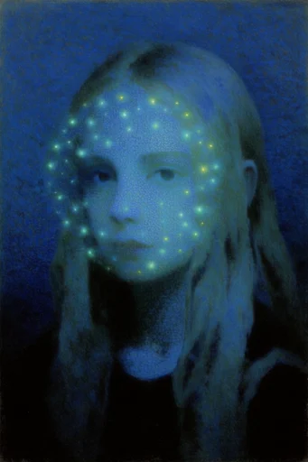 Luminous Abyssal Mysticism style reference image — pointillist texture