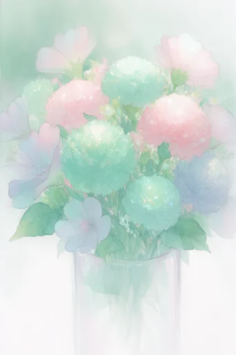 Luminous Ethereal Pastel style reference image — translucent glowing layers