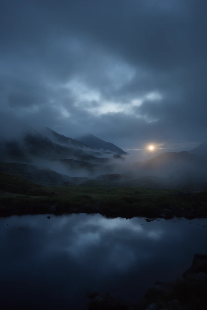 Melancholic Coastal Nocturne style AI image example 2