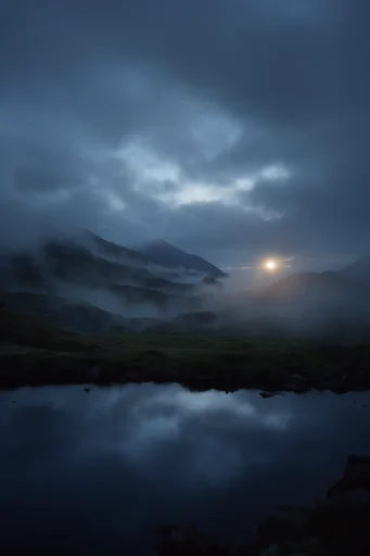 Melancholic Coastal Nocturne style AI image example 2