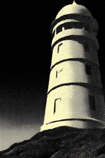 Graphic Halftone Synthesis style reference image — dot matrix graphics
