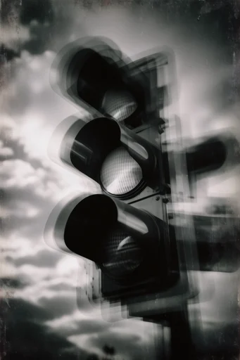 Haunting Spectral Noir style reference image — heavy film grain