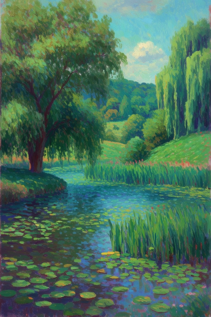 Luminous Verdant Impressionism style AI image example 2