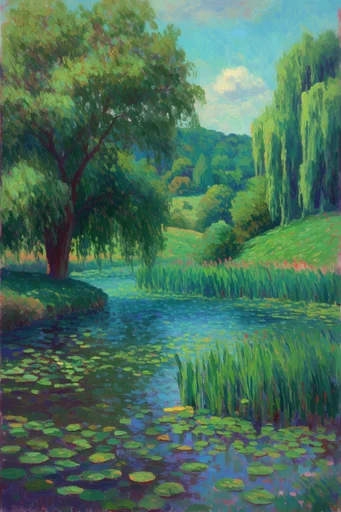 Luminous Verdant Impressionism style reference image — lush verdant foliage