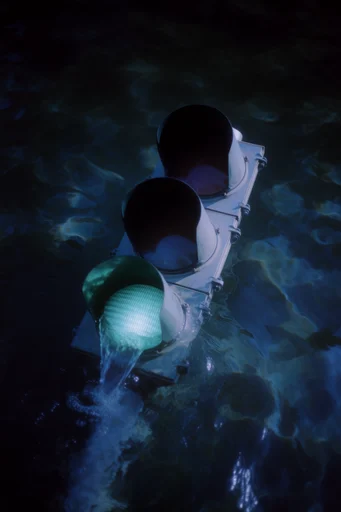 Luminous Submerged Dreamscape style reference image — liquid surface distortion