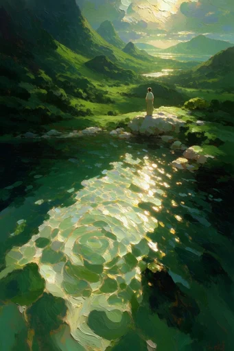 Luminous Impasto Atmosphere style reference image — heavy impasto oil painting