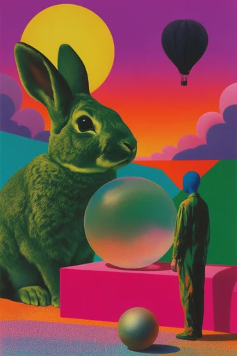 Graphic Surrealist Collage style AI image example 2